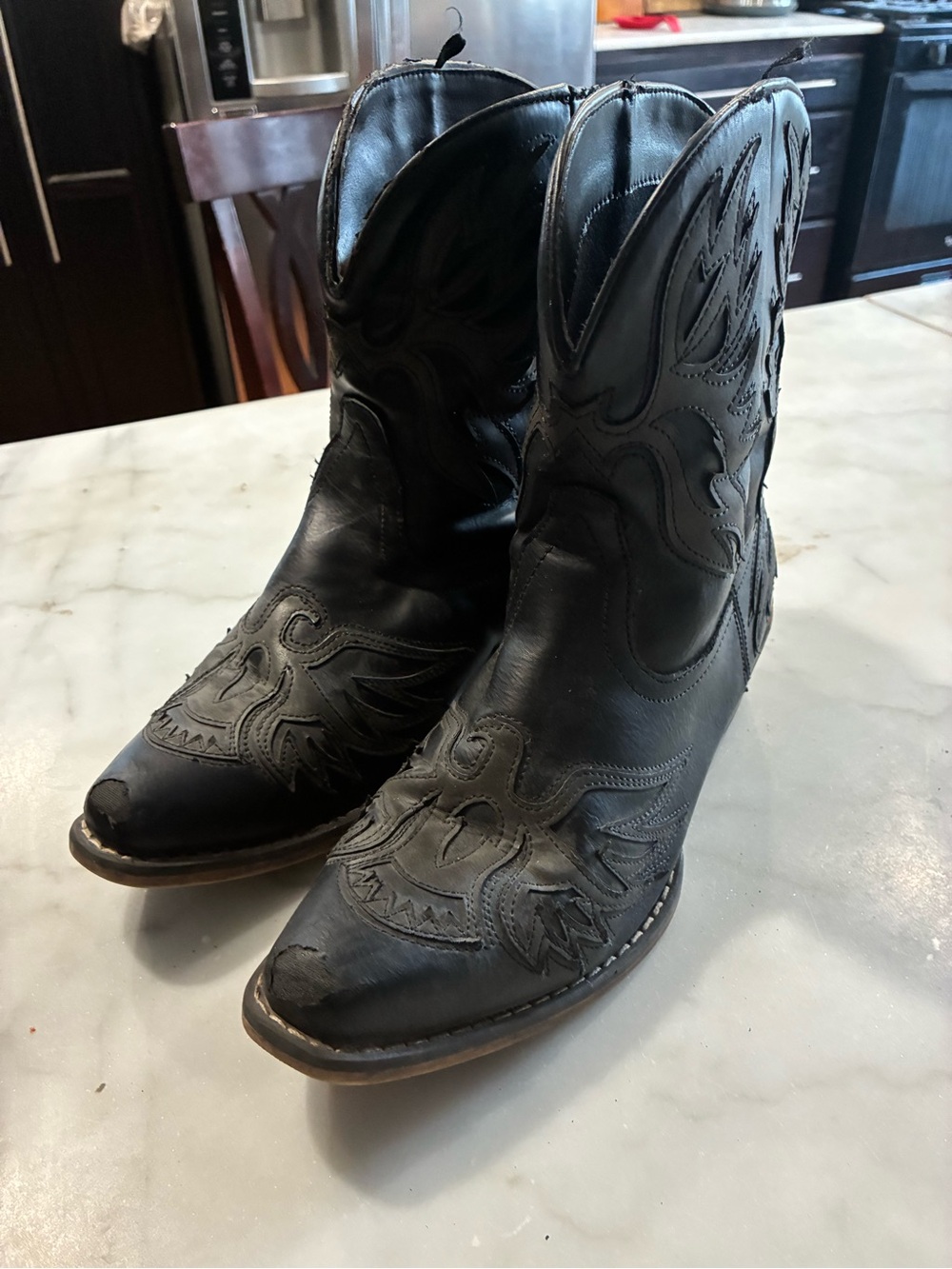 ROPER WOMEN'S AMELIA EAGLE OVERLAY WESTERN BOOTS - SNIP TOE